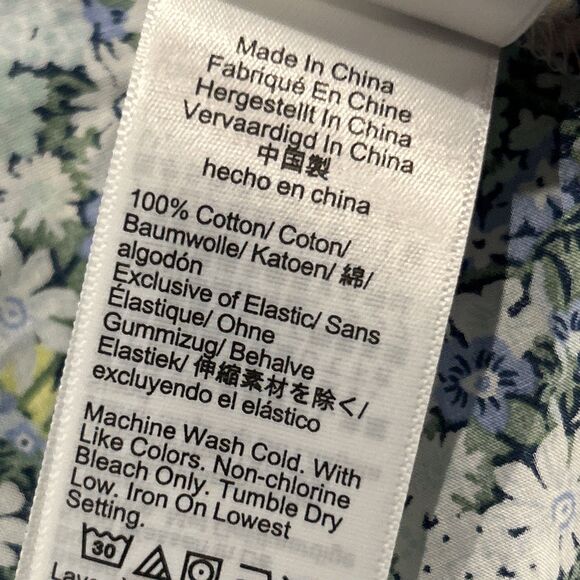 J Crew Liberty London Dress Womens Large Palermo Smocked Mini Floral Thorpe - Picture 4 of 10